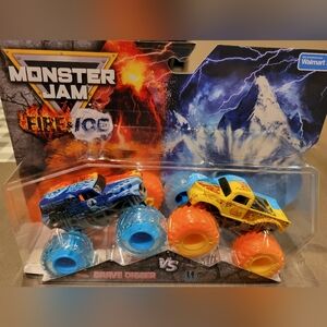 Monster Jam Grave Digger vs. Whiplash Fire and Ice Split